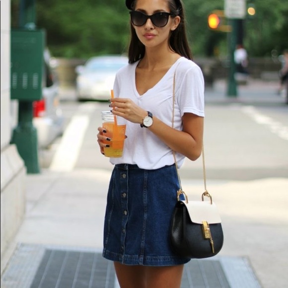 Topshop moto denim button skirt - Picture 2 of 6